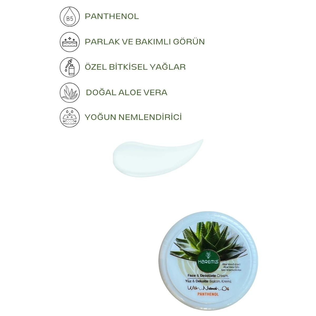 Harems Aloe Vera Cilt Bakım Kremi 125 ml