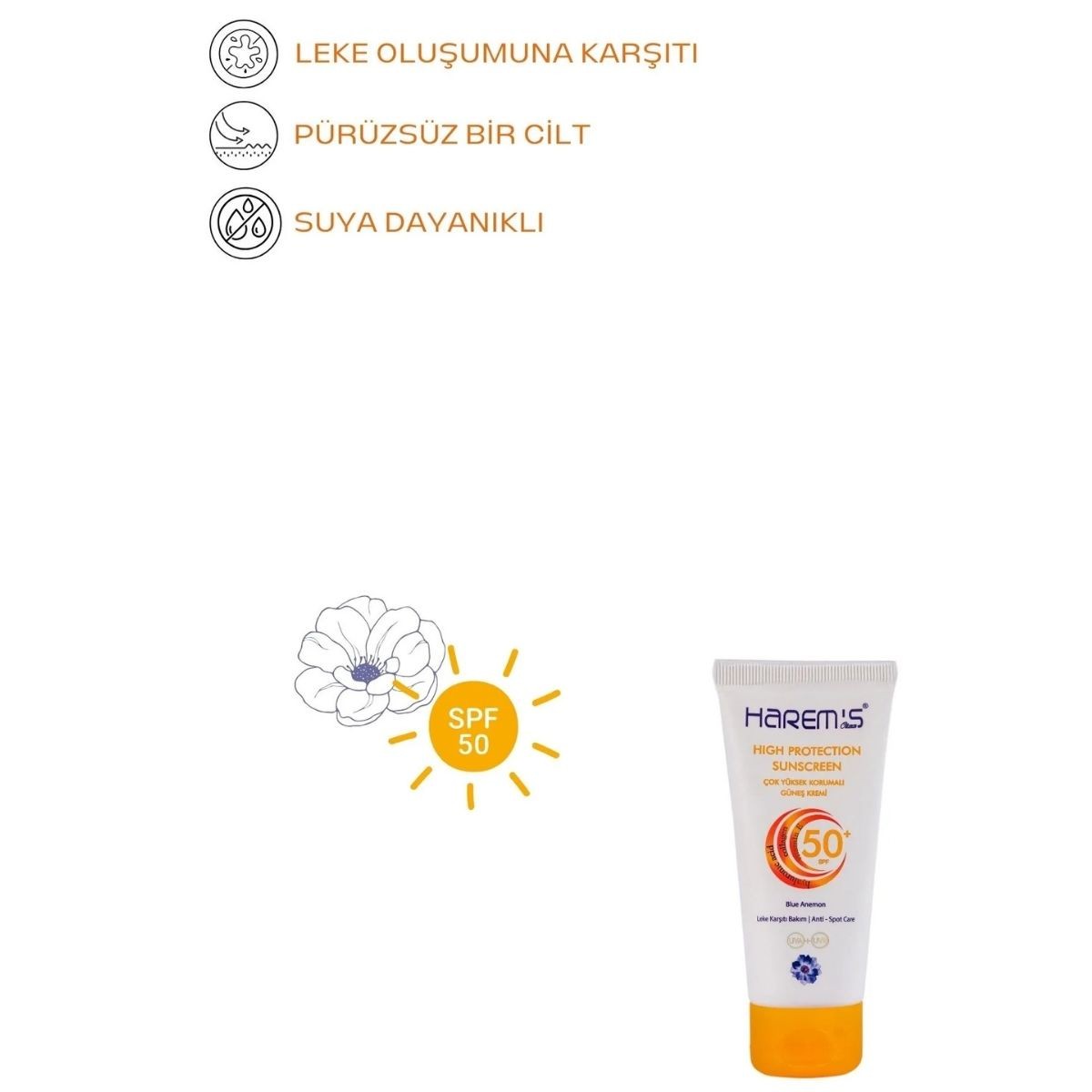 Harems Güneş Koruyucu Tüp Losyon 50 SPF 50 ml