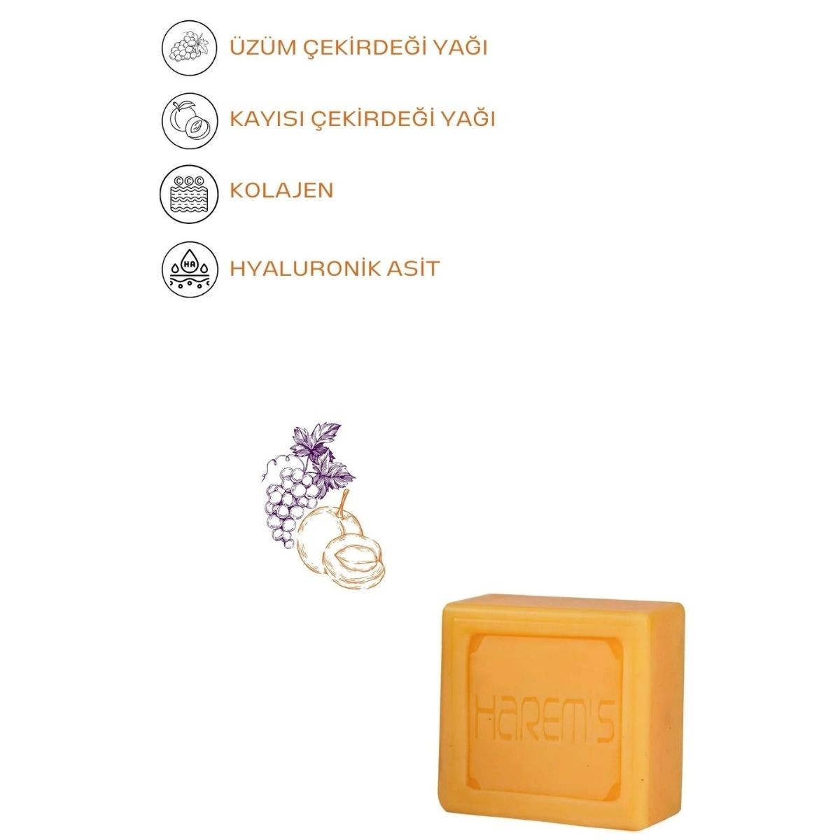 Harems Kayısı & Siyah Üzüm Sabun 120 G