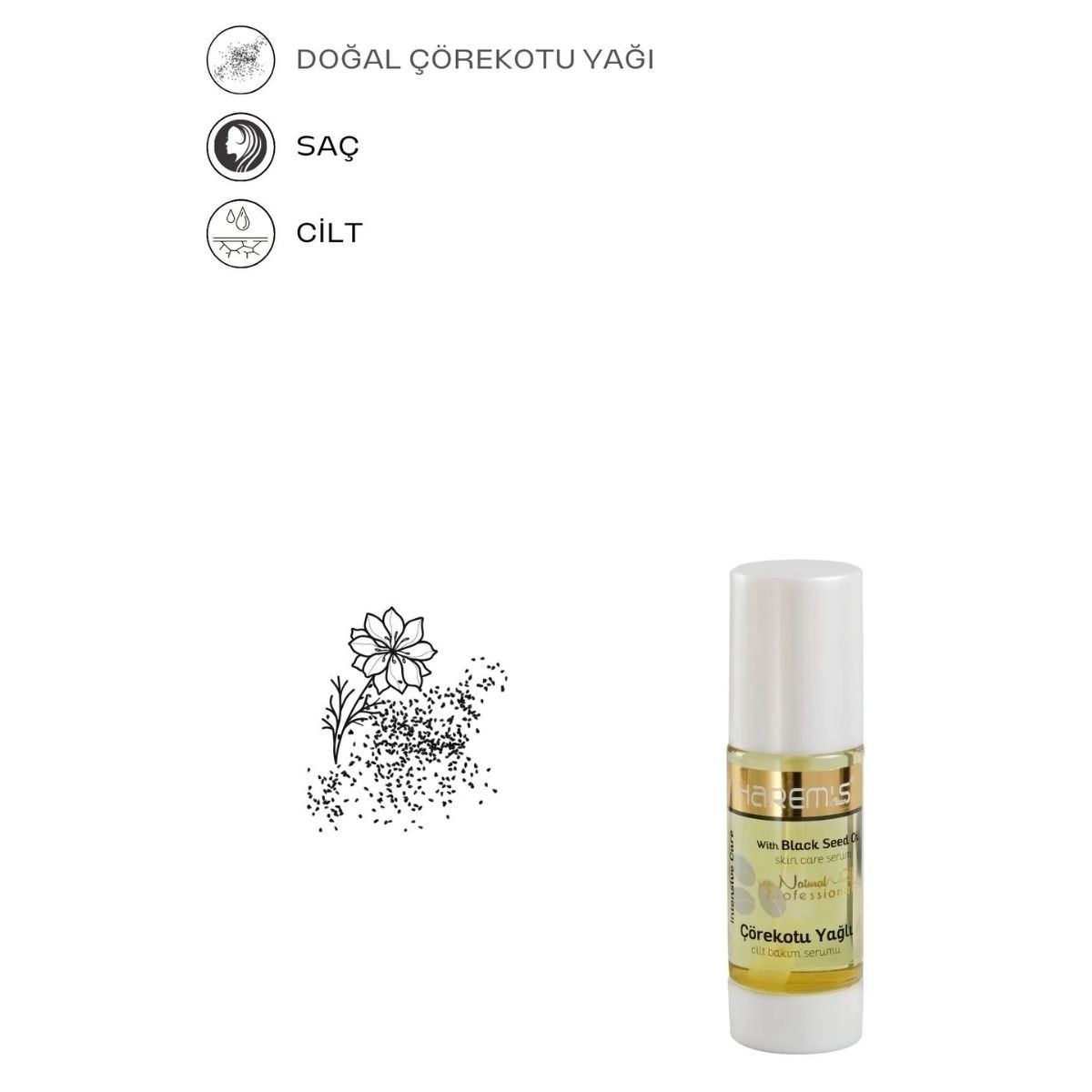Harems Çörekotu Yağlı Cilt Bakım Serumu 100 ml