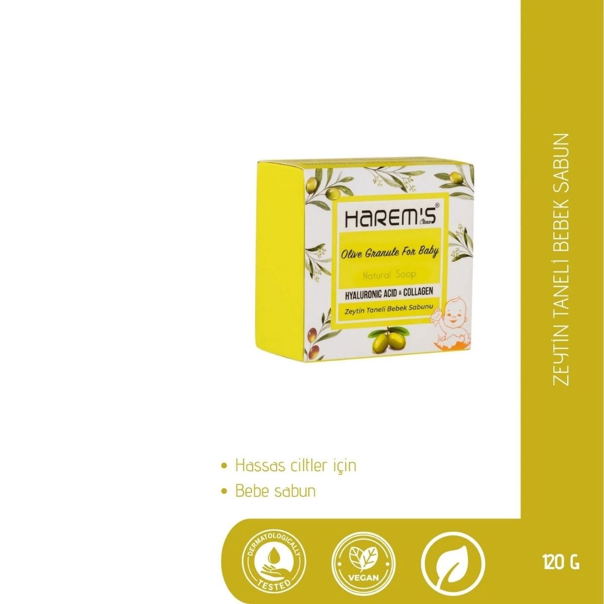 Harems Zeytin Taneli Bebek Sabun 120 G