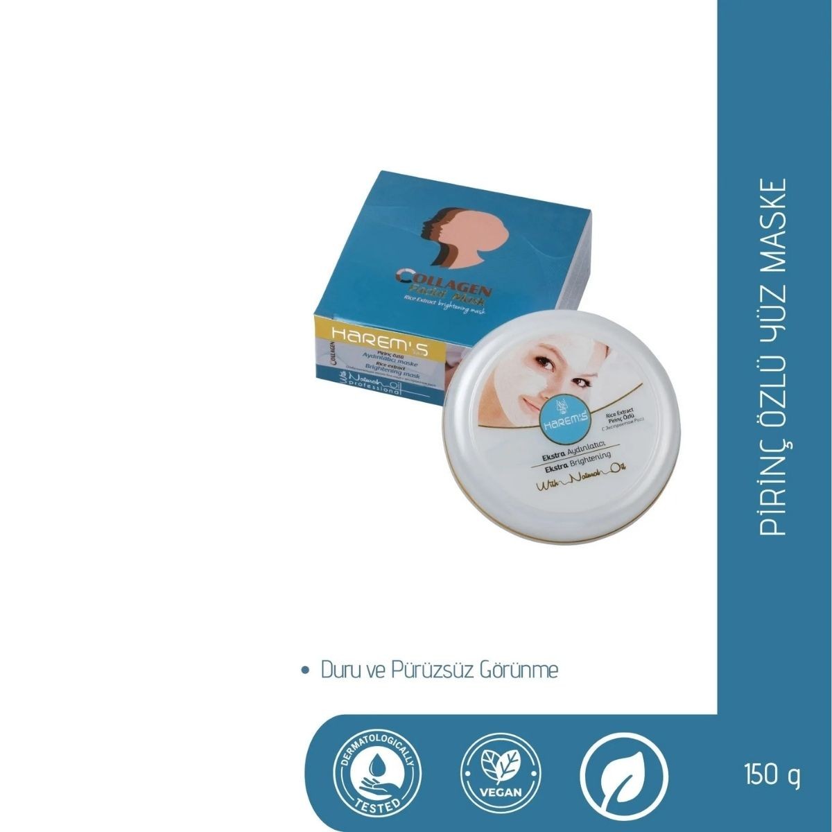 Harems Pirinç Özlü Beyazlatıcı Maske 150 G