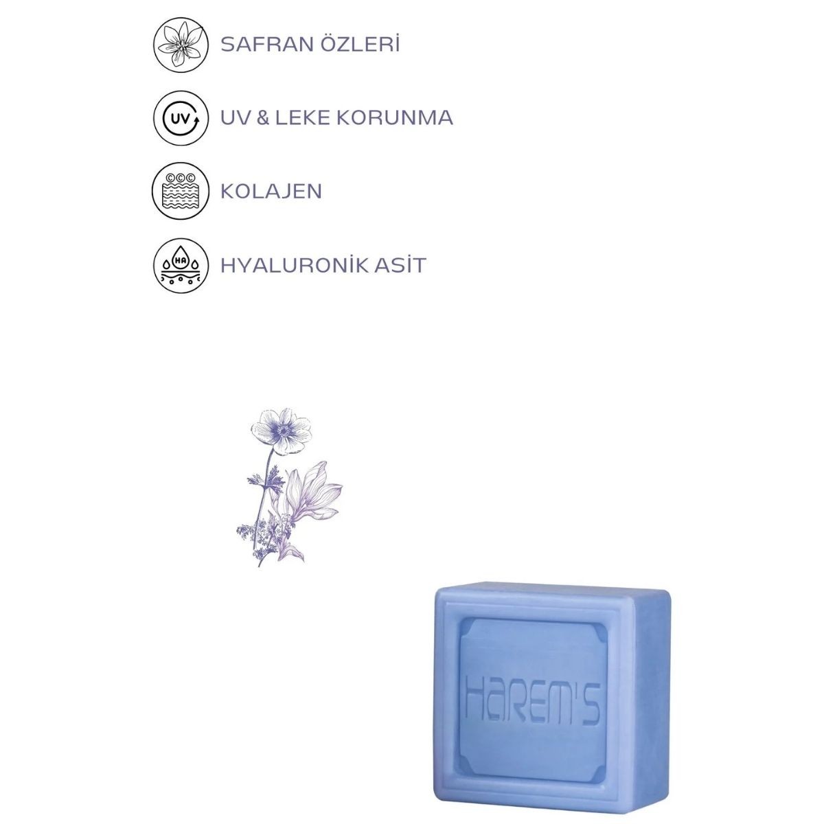 Harems Mavi Anemon & Safran Sabun 120 g