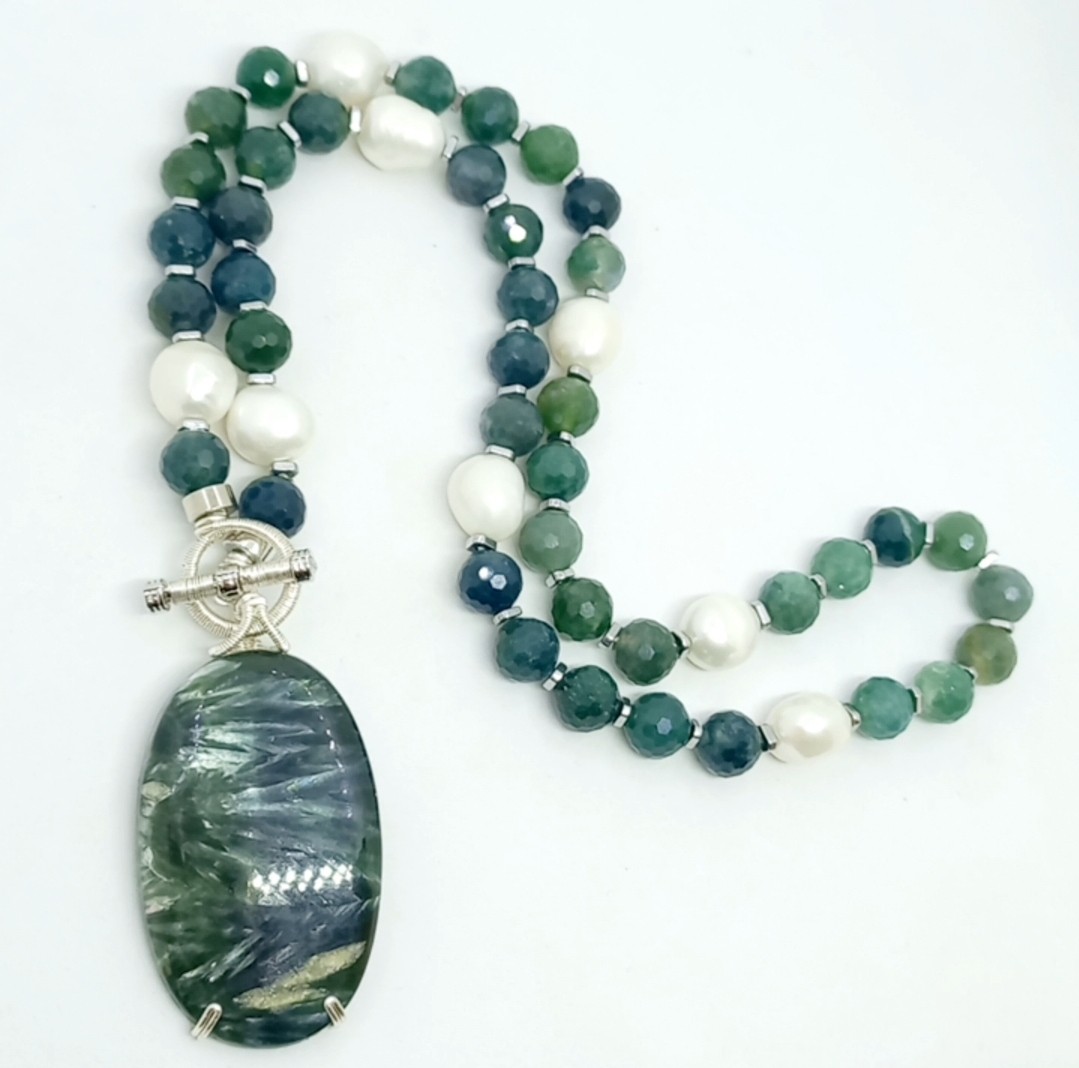 Sibelce 1657 Serafinit El Yapımı Kolye