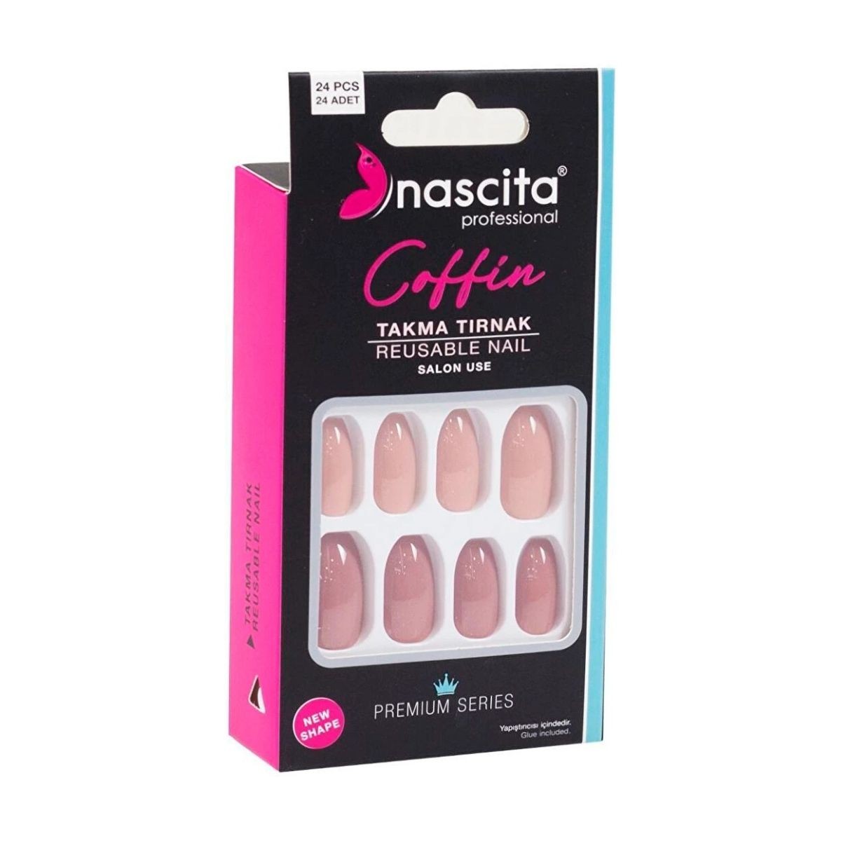 Nascita 24'lü Renkli Takma Tırnak Coffin #NASNAIL00147