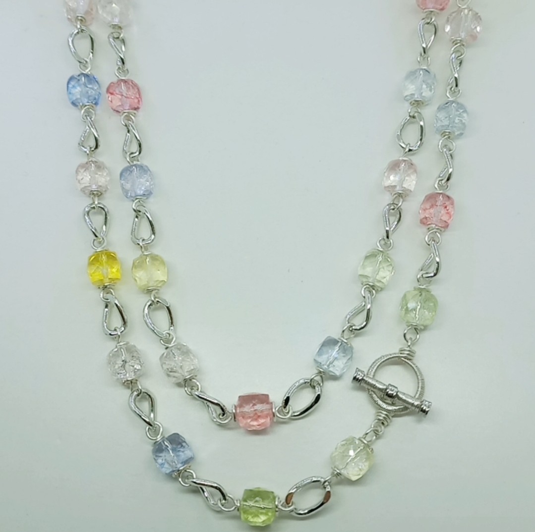 Sibelce 2126 Necef (Dağ Kristali) El Yapımı Uzun Kolye