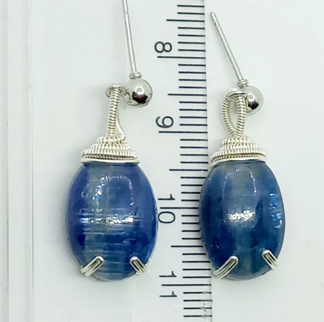 2154 Kyanit el yapımı küpe