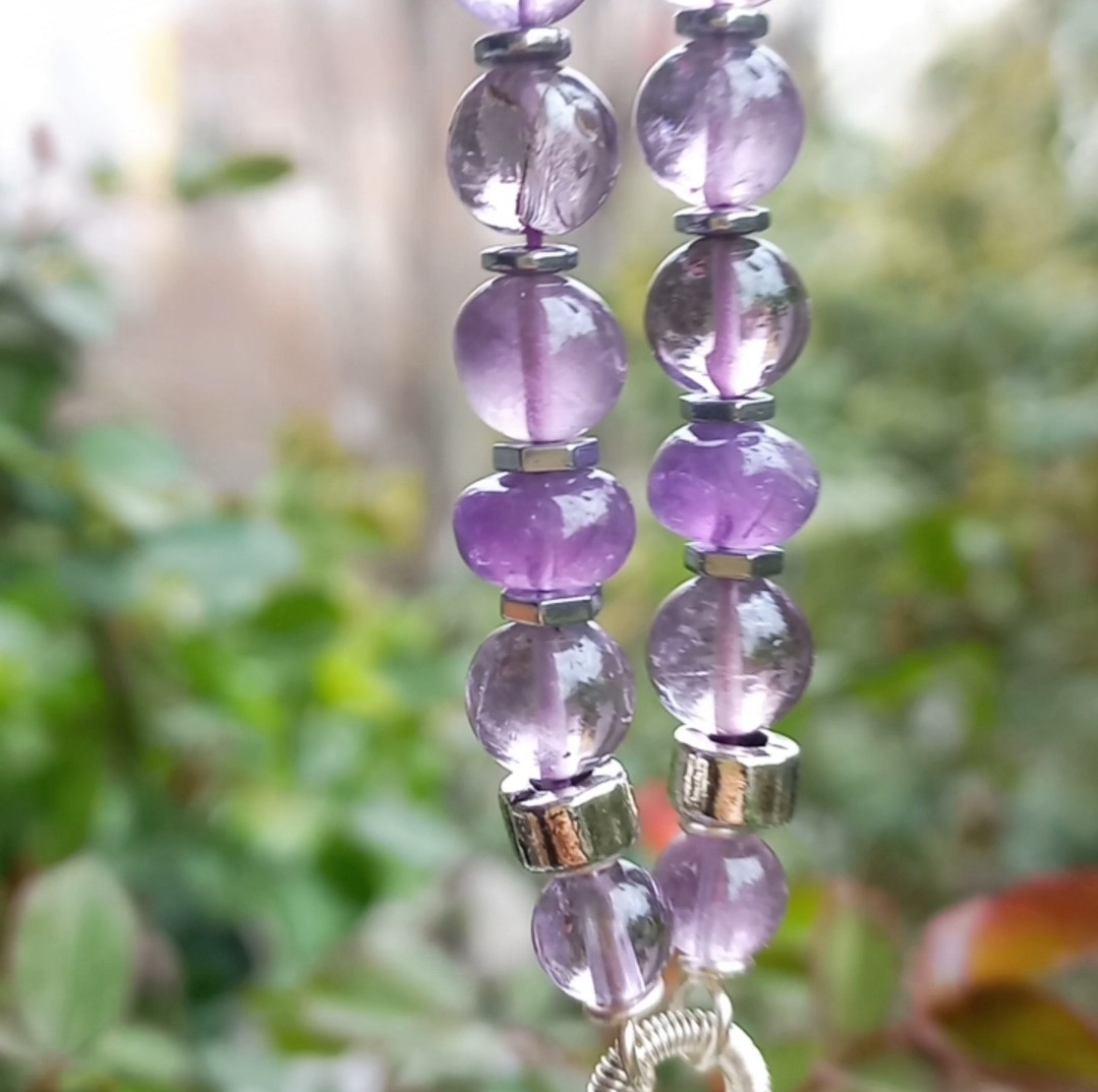 2182 Labradorit Ametist el yapımı kolye