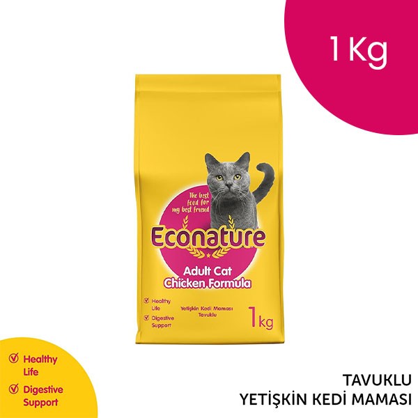 Econature Yetişkin Kedi Tavuklu 1 KG Sarı Ambalaj