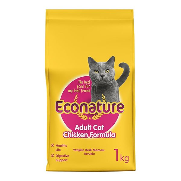 Econature Yetişkin Kedi Tavuklu 1 KG Sarı Ambalaj