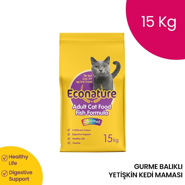 Econature Gurme Yetişkin Kedi Maması Sarı Ambalaj 15 Kg