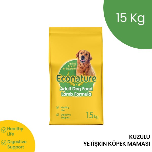 Econature Kuzulu Yetişkin Köpek Maması Sarı Ambalaj 15 Kg