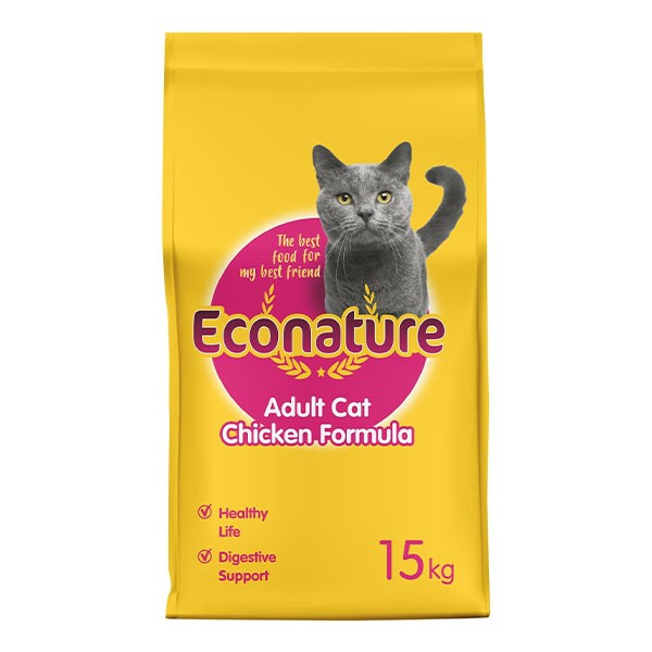 Econature Tavuklu Yetişkin Kedi Maması Sarı Ambalaj 15 Kg
