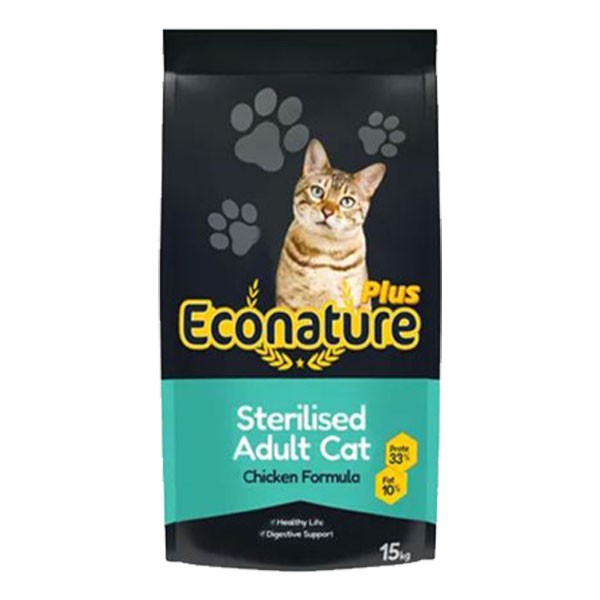 Econature Plus Kısırlaştırılmış Tavuklu Yetişkin Kedi Maması 15 kg