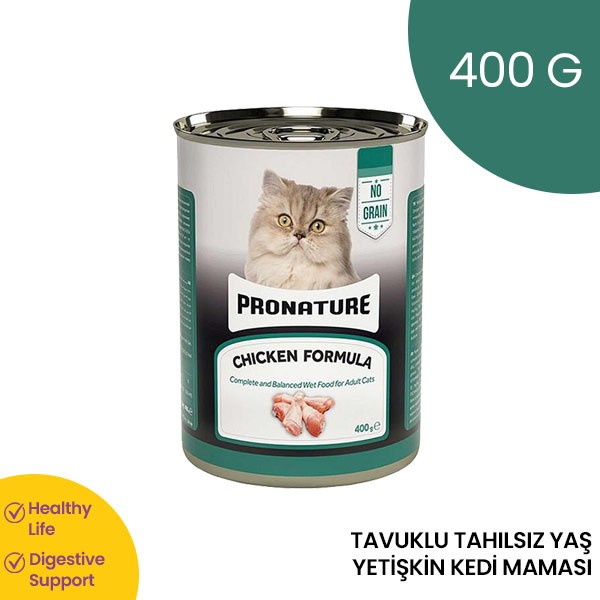 Pronature Tahılsız Tavuklu Ezme Yetişkin (Adult) Kedi Konserve Mama 400 G