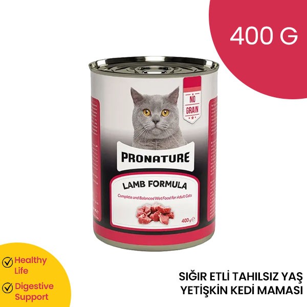 Pronature Tahılsız Sığır Etli Ezme Yetişkin (Adult) Kedi Konserve Mama 400 G