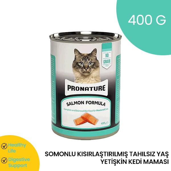 Pronature Tahılsız Somonlu Kısırlaştırılmış Yetişkin (Adult) Kedi Konserve Mama 400 G