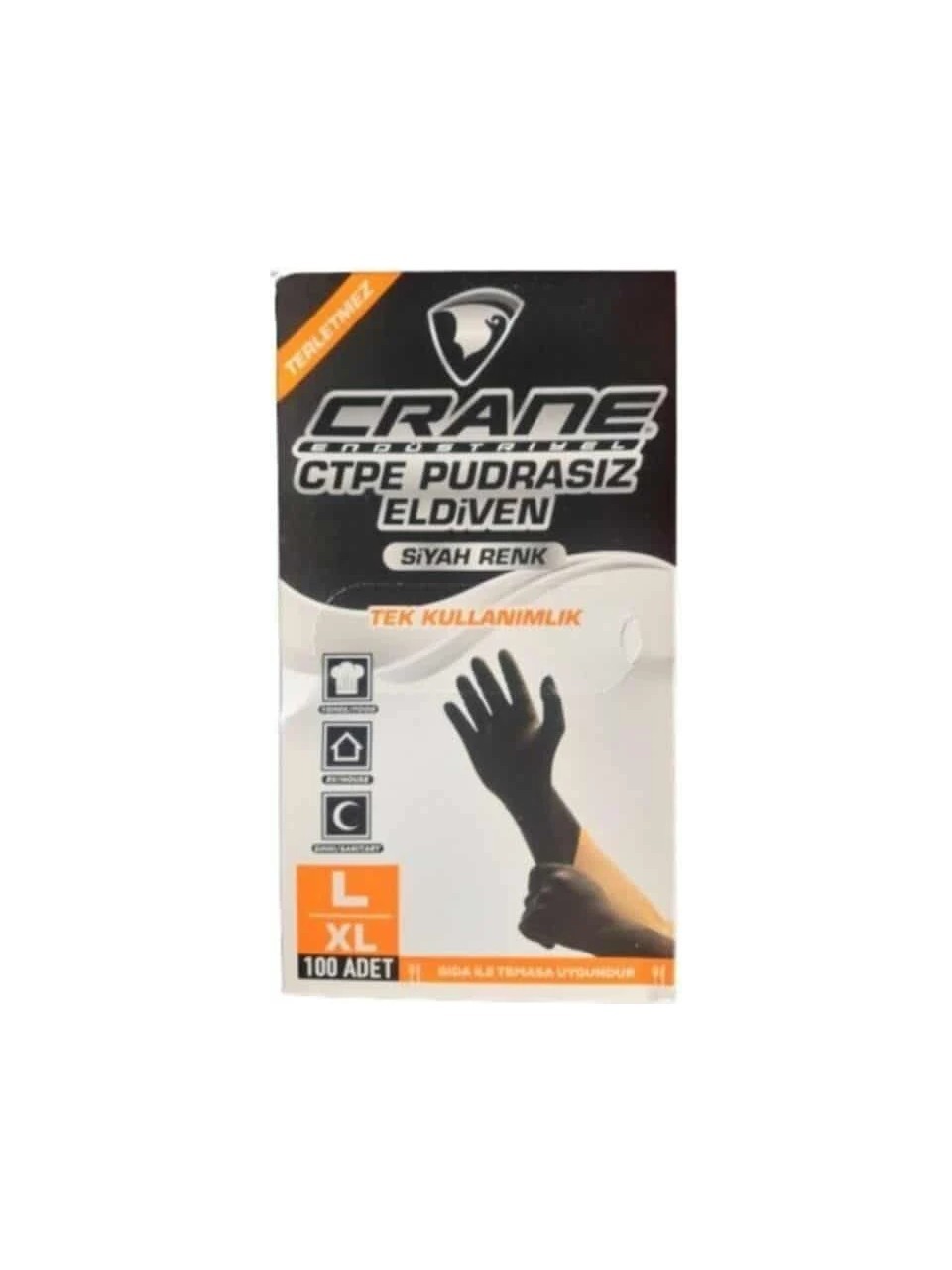 Crane Pudrasız Polietilen Eldiven Large 100'lü Paket