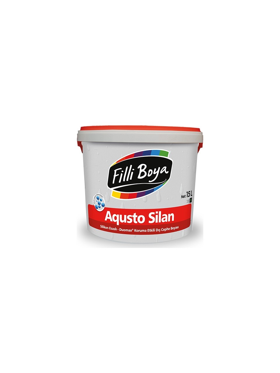 FİLLİ BOYA AQUSTO SİLAN BEYAZ 15LT SİLİKONLU DIŞ CEPHE BOYASI