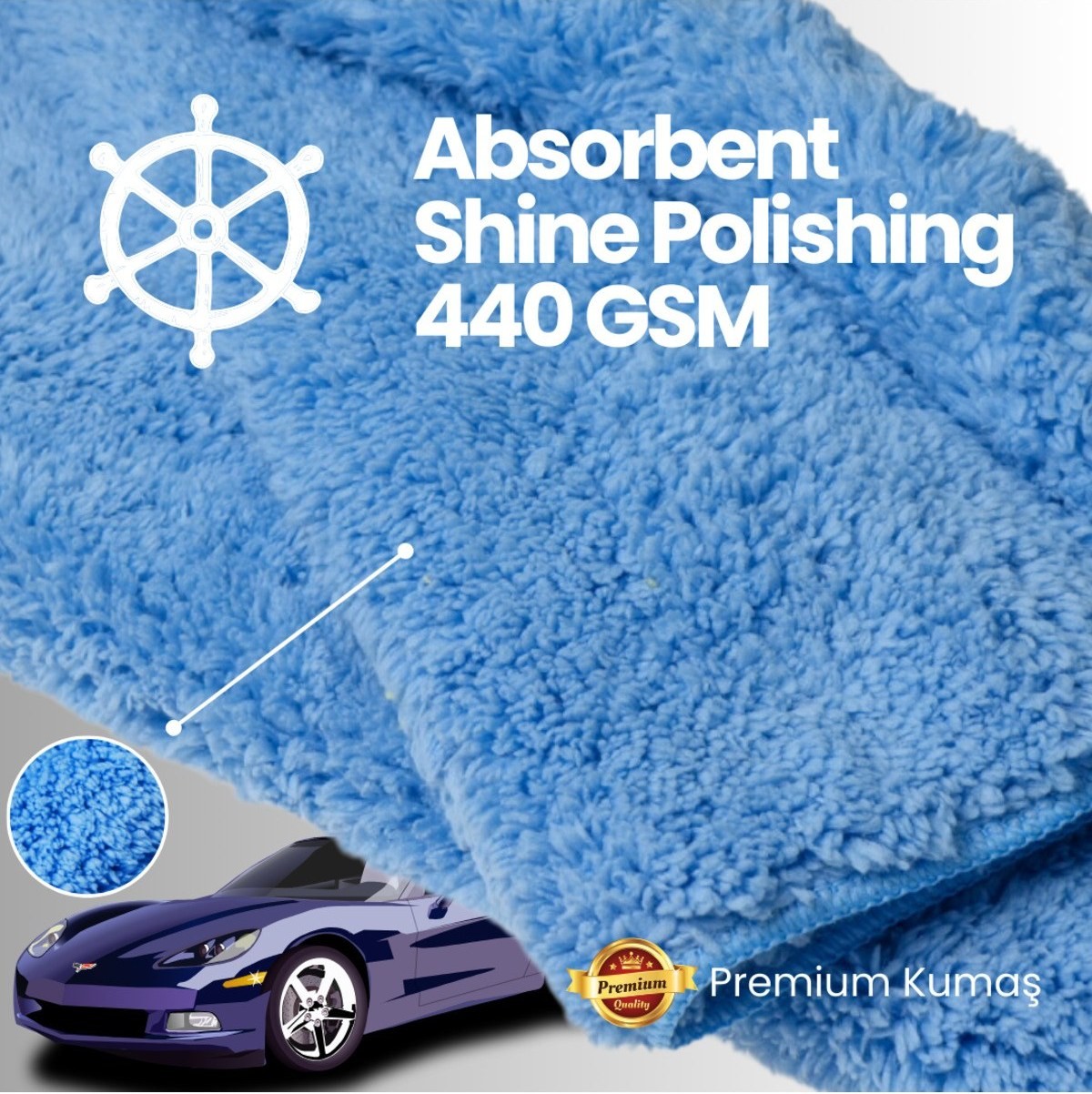 2lİ 40x40cm 440gsm Shİne Polİshİng Bez - Absorbent