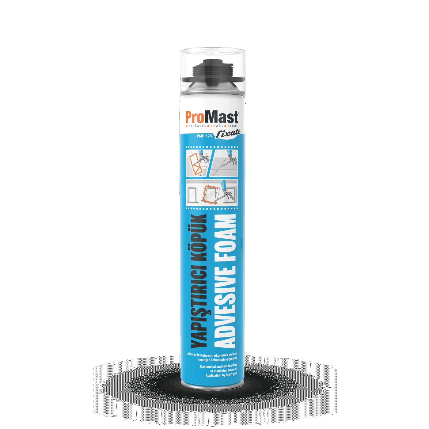 Promast Pmf 625 Fixate Mantolama Levhaları İçin Yapıştırıcı Köpük Sarı 750 ml