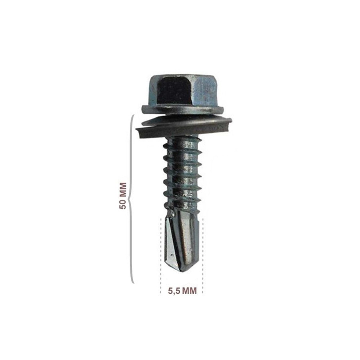 TRAPEZ ÇATI VİDASI GALVANİZ 5,5X50