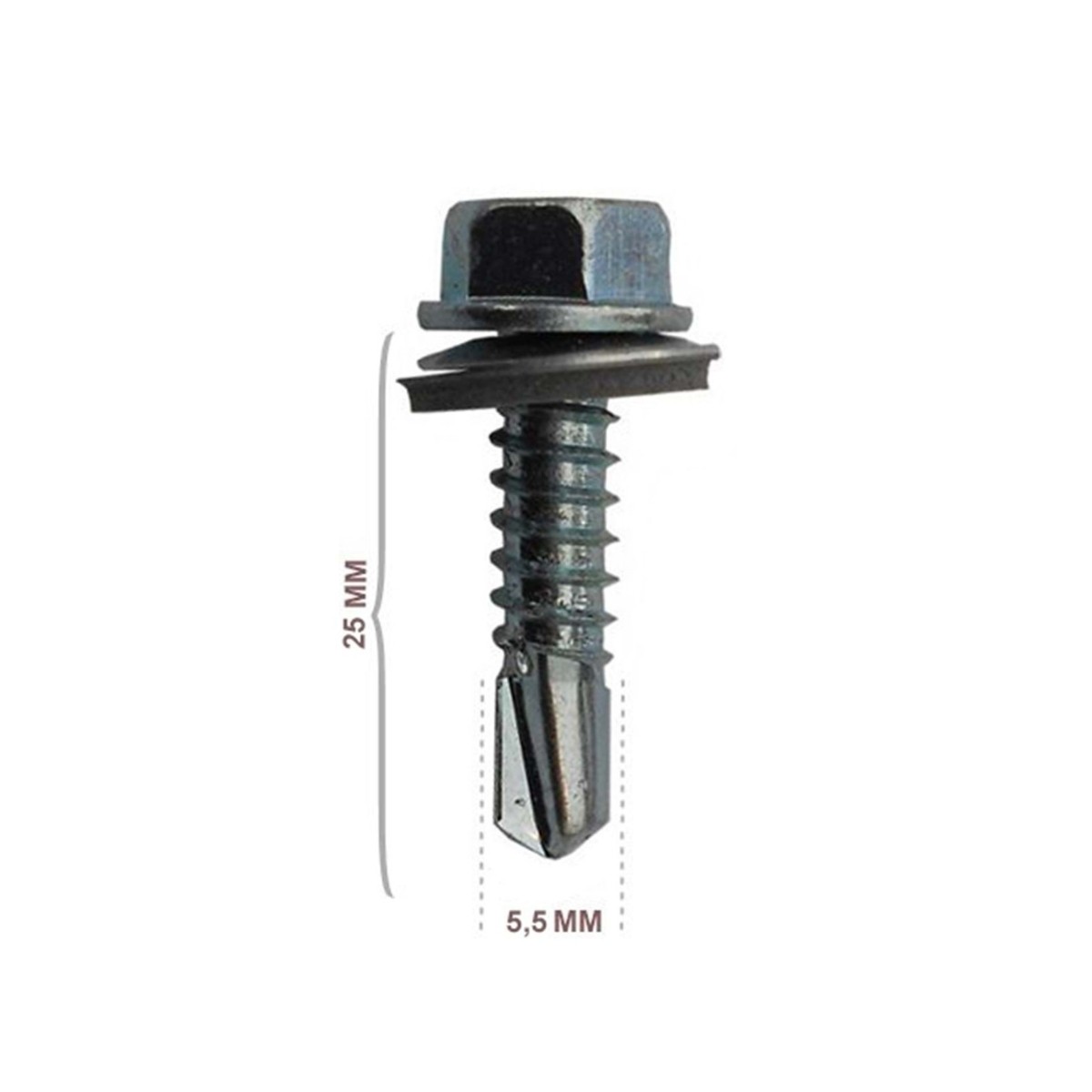 TRAPEZ ÇATI VİDASI GALVANİZ 5,5X25