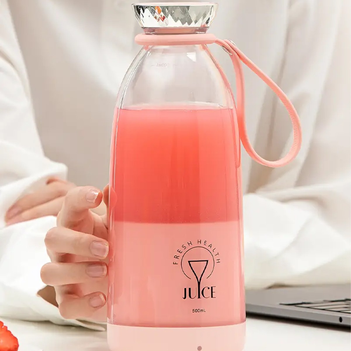 WRAPSOL Y03 SMOOTHIE BLENDER PINK 500 ML