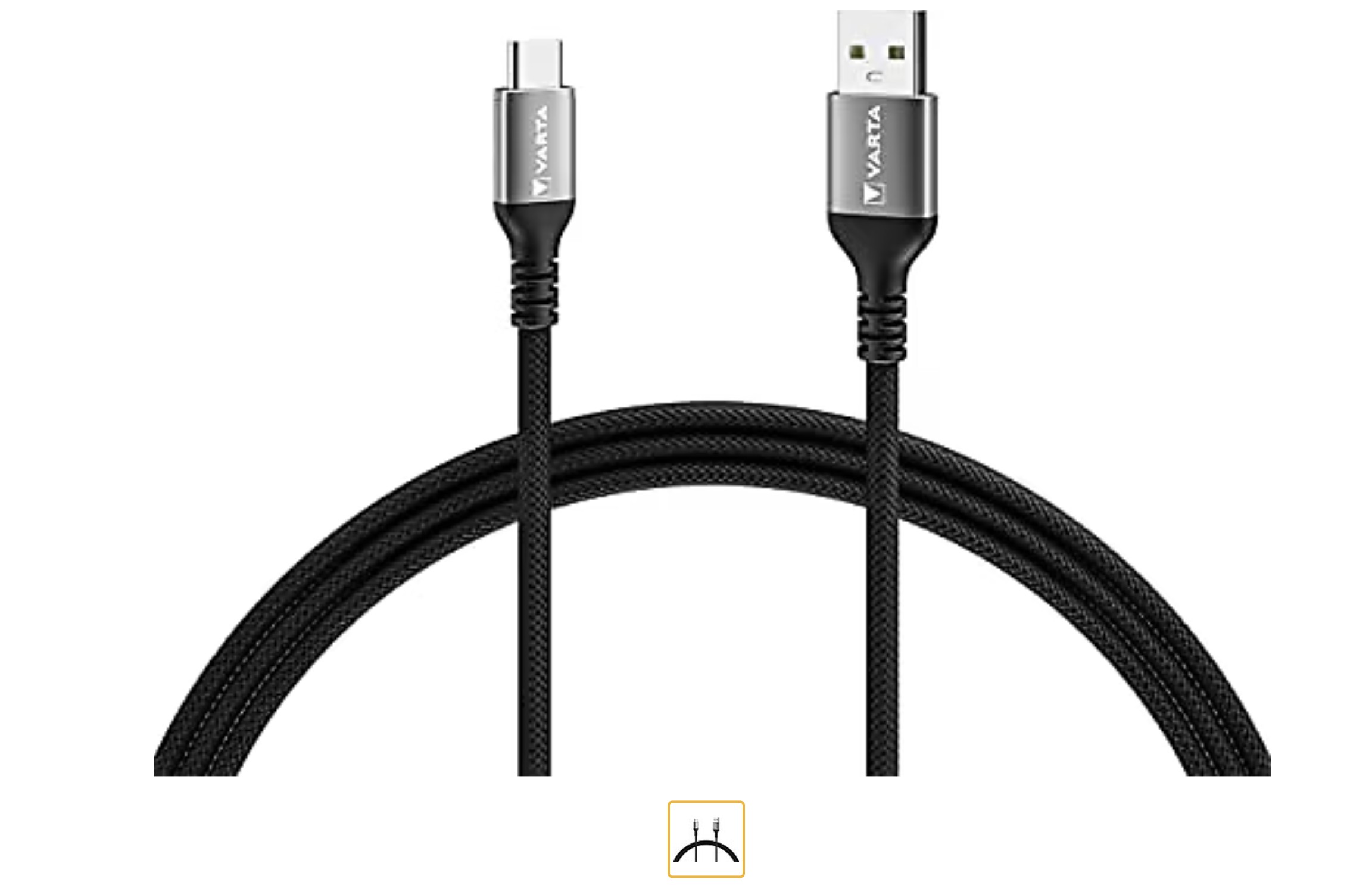 Varta USB A – Type-C 2 m Kablo Black