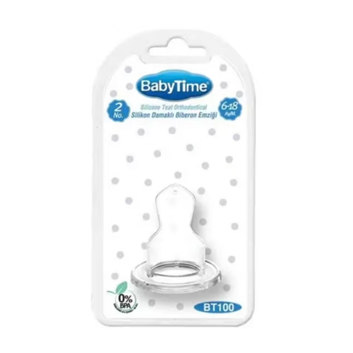 BabyTime Damaklı Desenli Mat Emzik 2 Numara 6-18 Ay BT144-2 Desen 1