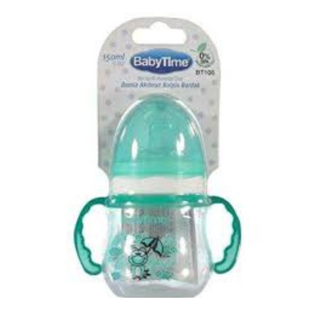 BabyTime Damla Akıtmaz Kulplu Bardak 150 ml BT106 Yeşil