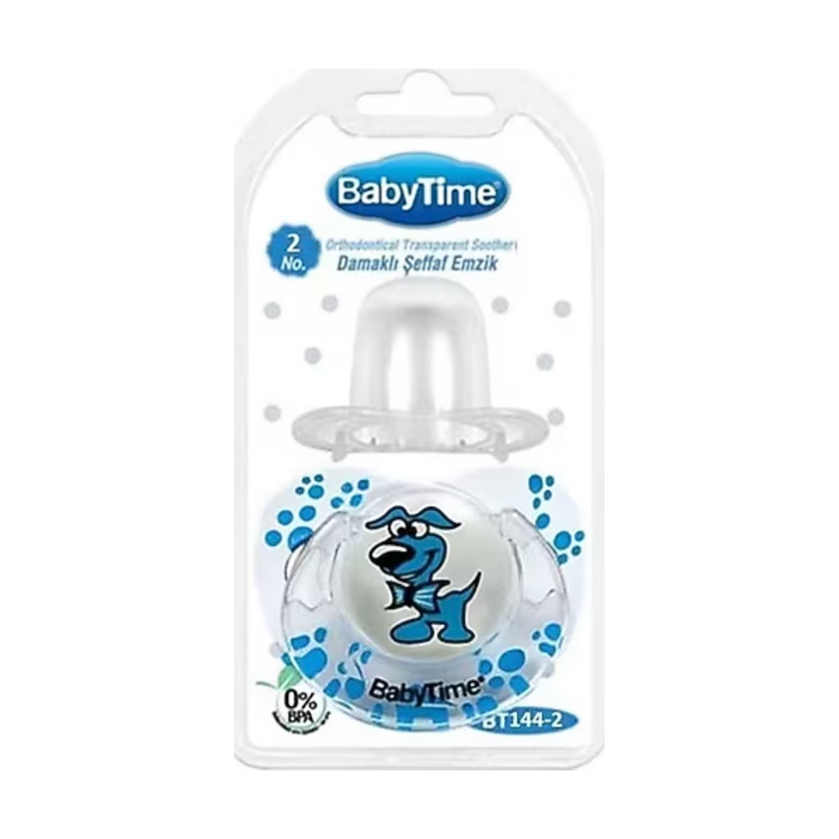 BabyTime Damaklı Desenli Mat Emzik 2 Numara 6-18 Ay BT144-2 Desen 2