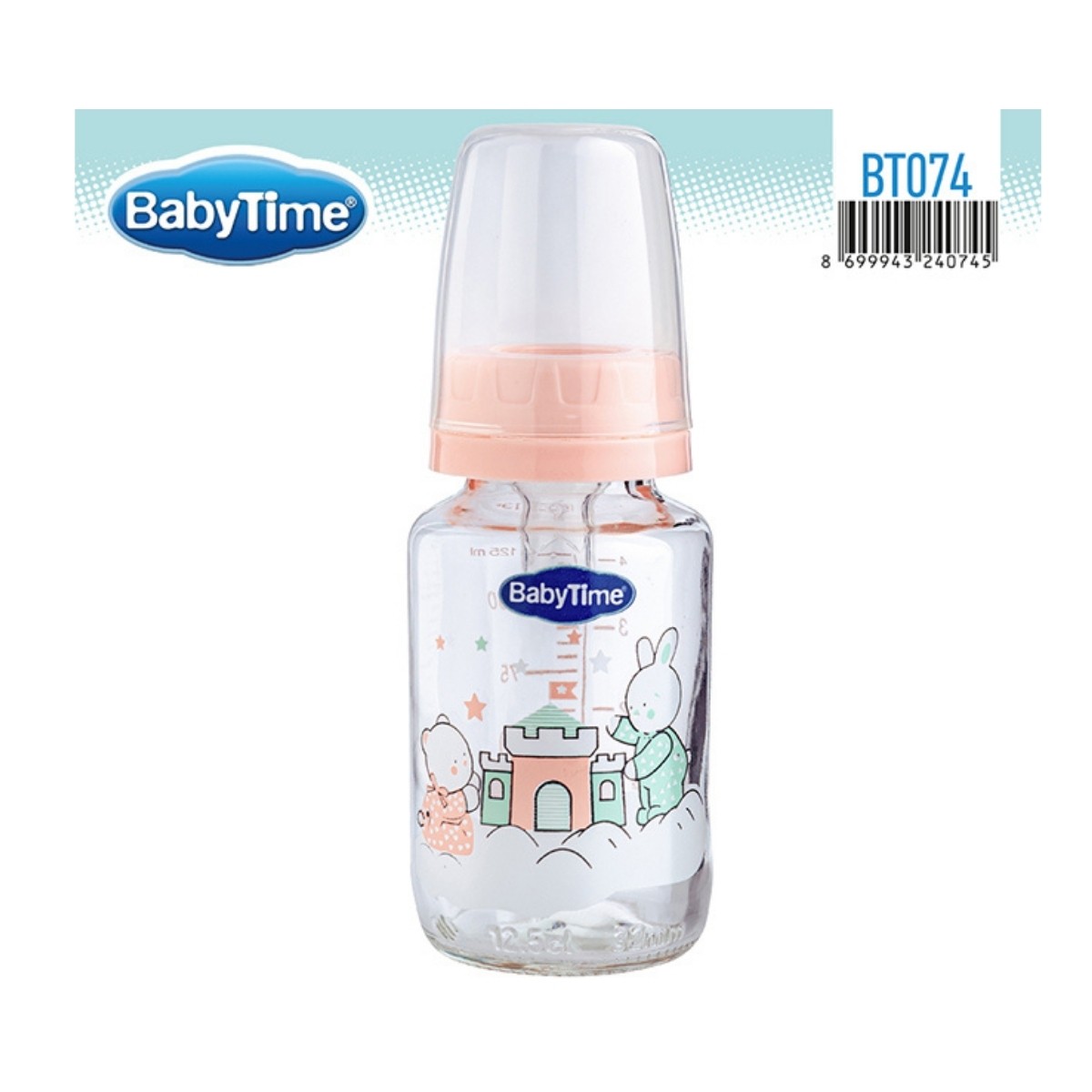 BabyTime Cam Biberon Kiraz Uçlu 1 Numara 0-6 Ay 125 ml BT074-C Pudra
