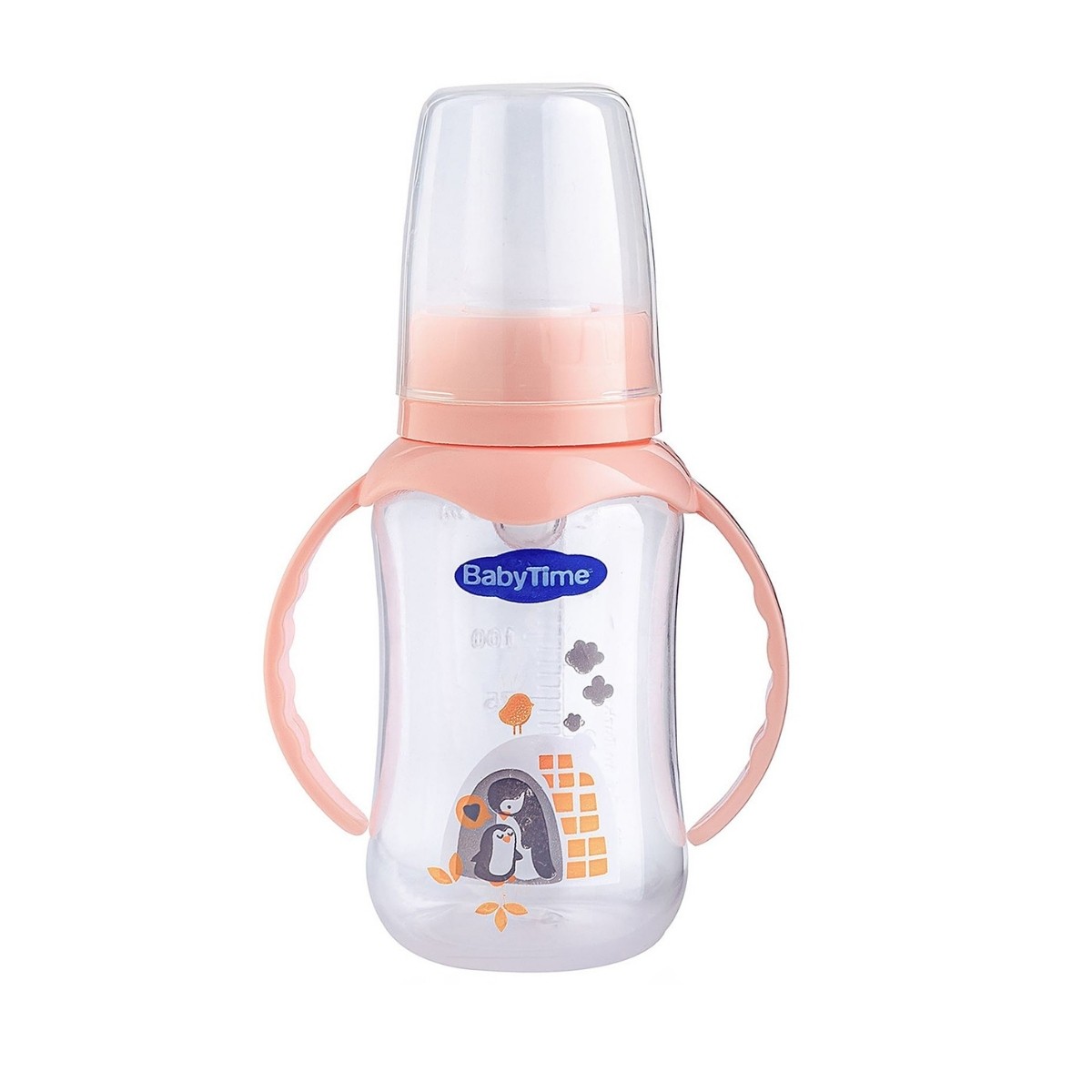 BabyTime PP Kiraz Uçlu Kulplu Biberon 150 ml 1 Numara 0-6 Ay BT070 Krem