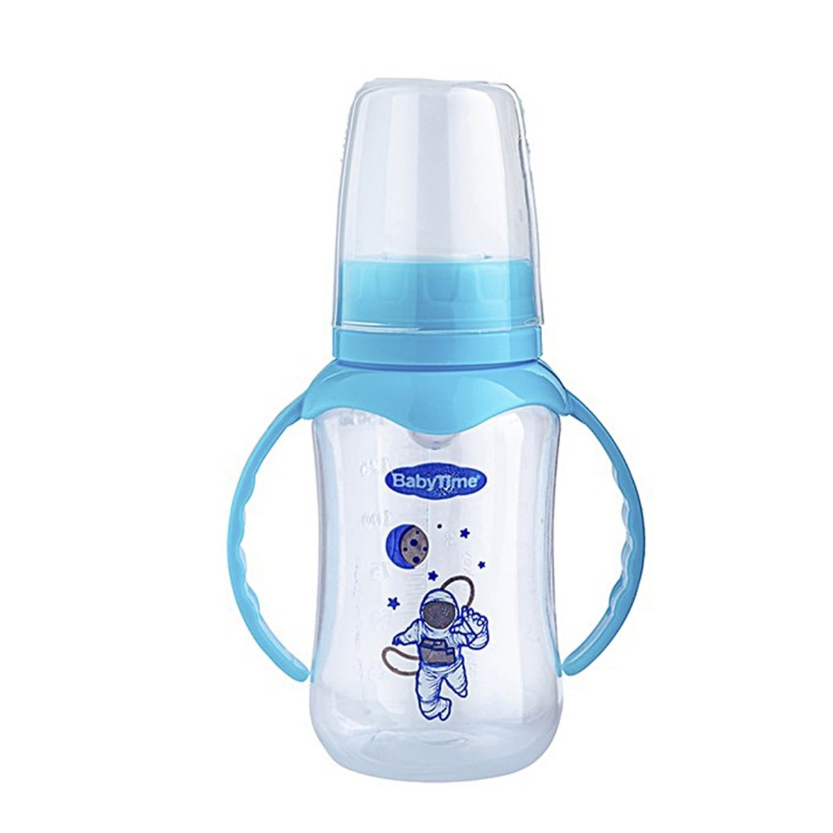 BabyTime PP Kiraz Uçlu Kulplu Biberon 150 ml 1 Numara 0-6 Ay BT070 Mavi