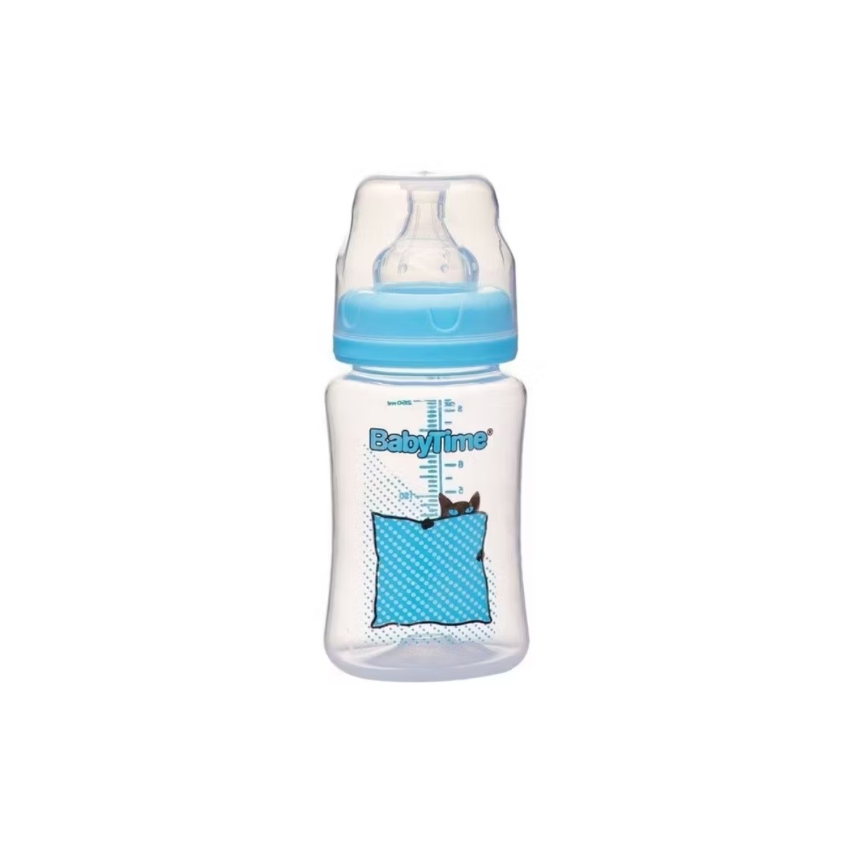 BabyTime Geniş Ağız PP Biberon 250 ml 1 Numara 0-6 Ay BT075 Mavi