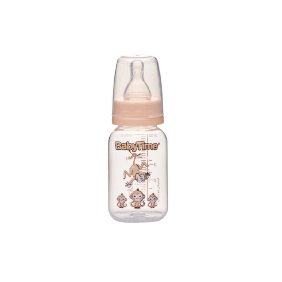 BabyTime Kiraz Uçlu PP Klasik Biberon 150 ml 1 Numara 0-6 Ay BT066 Krem