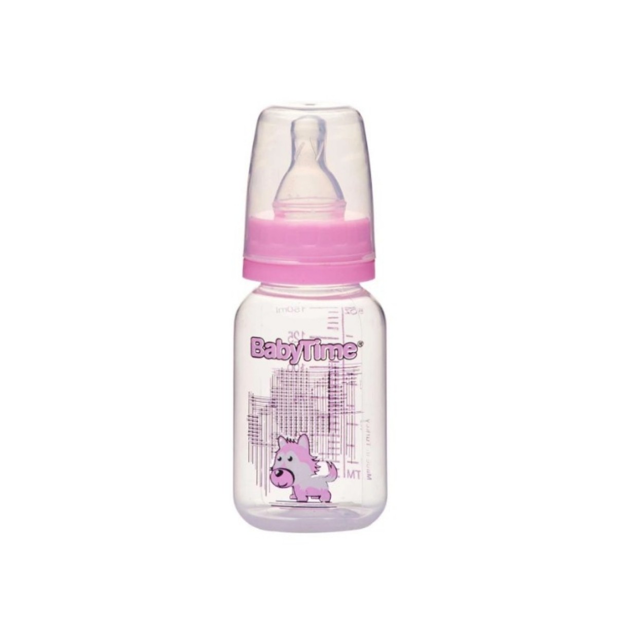 BabyTime Kiraz Uçlu PP Klasik Biberon 150 ml 1 Numara 0-6 Ay BT066 Pembe