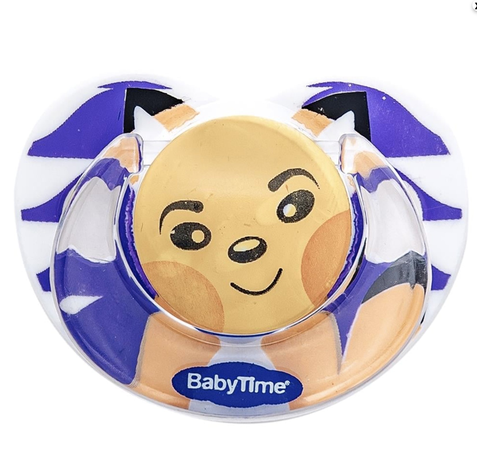 BabyTime Damaklı Kiraz Uçlu Şeffaf Desenli Emzik 2 Numara 6-18 Ay BT147-2 Mavi Spiral
