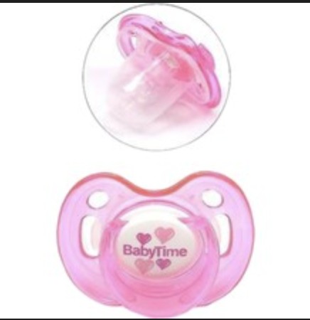 BabyTime Damaklı Şeffaf Desenli Emzik 3 Numara 18+ Ay BT136-3 Pembe