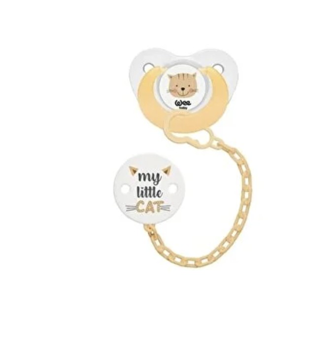 BabyTime Emzik Askısı Krem Kedi Görselli