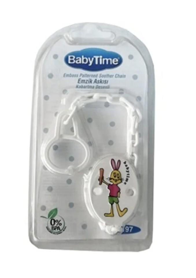 BabyTime Emzik Askısı Pembe Tavşan Görselli