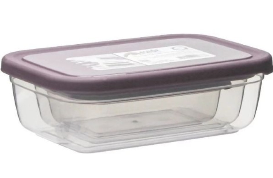 Asude ASD019 Renkli Maya Dikdörtgen 4Lü Saklama Kabı Seti 500-900-1500-2400ML Kırmızı