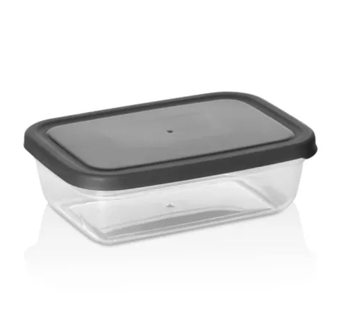 Asude ASD033 Maya Dikdörtgen Saklama Kabı 500ml Gri