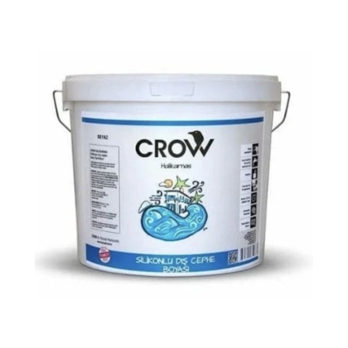 Crow Halikarnas Silikonlu   Dış Cephe Boyası Beyaz 10 Kg