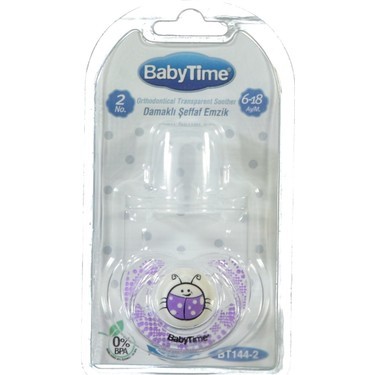 BabyTime Damaklı Desenli Mat Emzik 2 Numara 6-18 Ay BT144-2 Desen 4