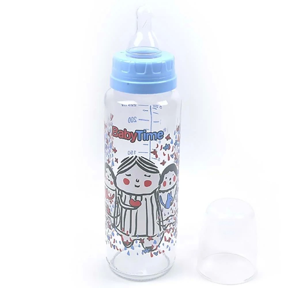 BabyTime Cam Biberon Kiraz Uçlu 250 ml 1 Numara 0-6 Ay BT073-C Beyaz