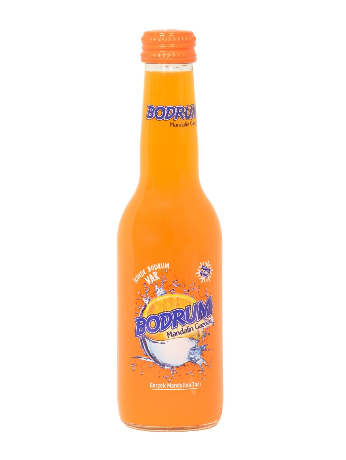Bodrum Mandalina Gazozu 250 Ml Çeviraç Kapak Cam Şişe 24'lü Paket