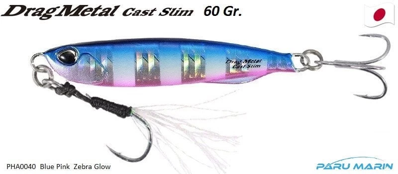 Duo Drag Metal Cast Slim Jig 60gr. Pha0040 / Blue Pink Zebra Glow