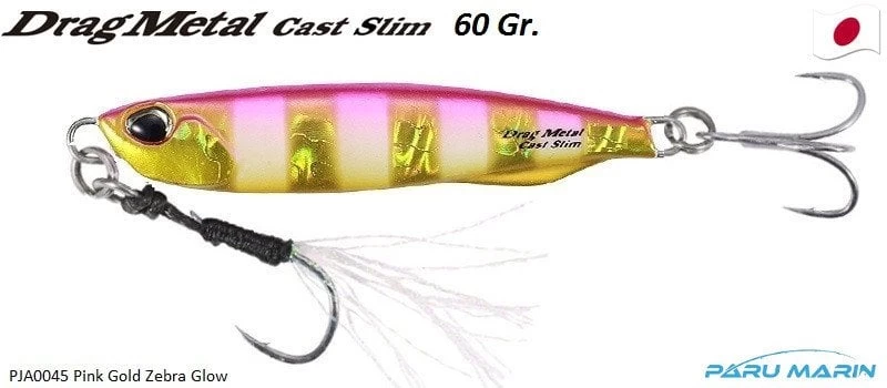 Duo Drag Metal Cast Slim Jig 60gr. Pja0045 / Pink Gold Zebra Glow